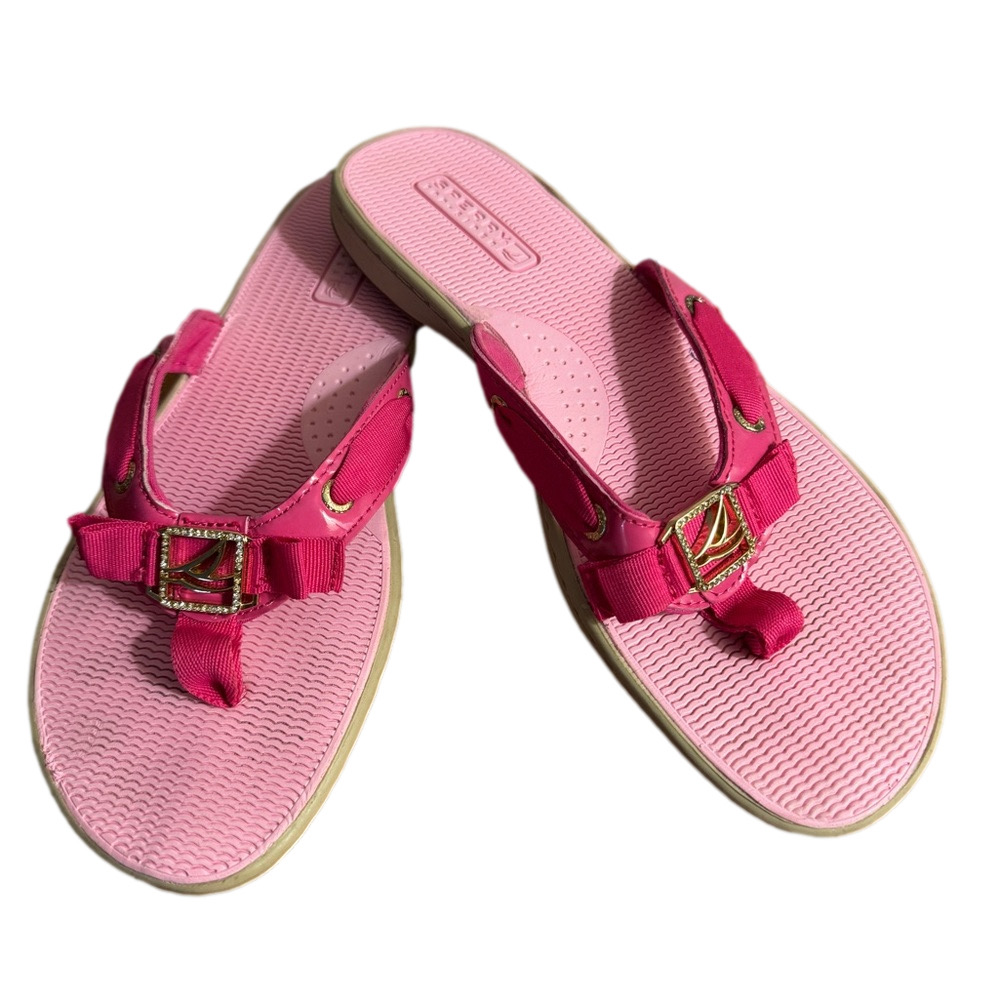 Dockers Flip Flop Hot Pink Patent Leather Size 9M Great Style  Serena Fish